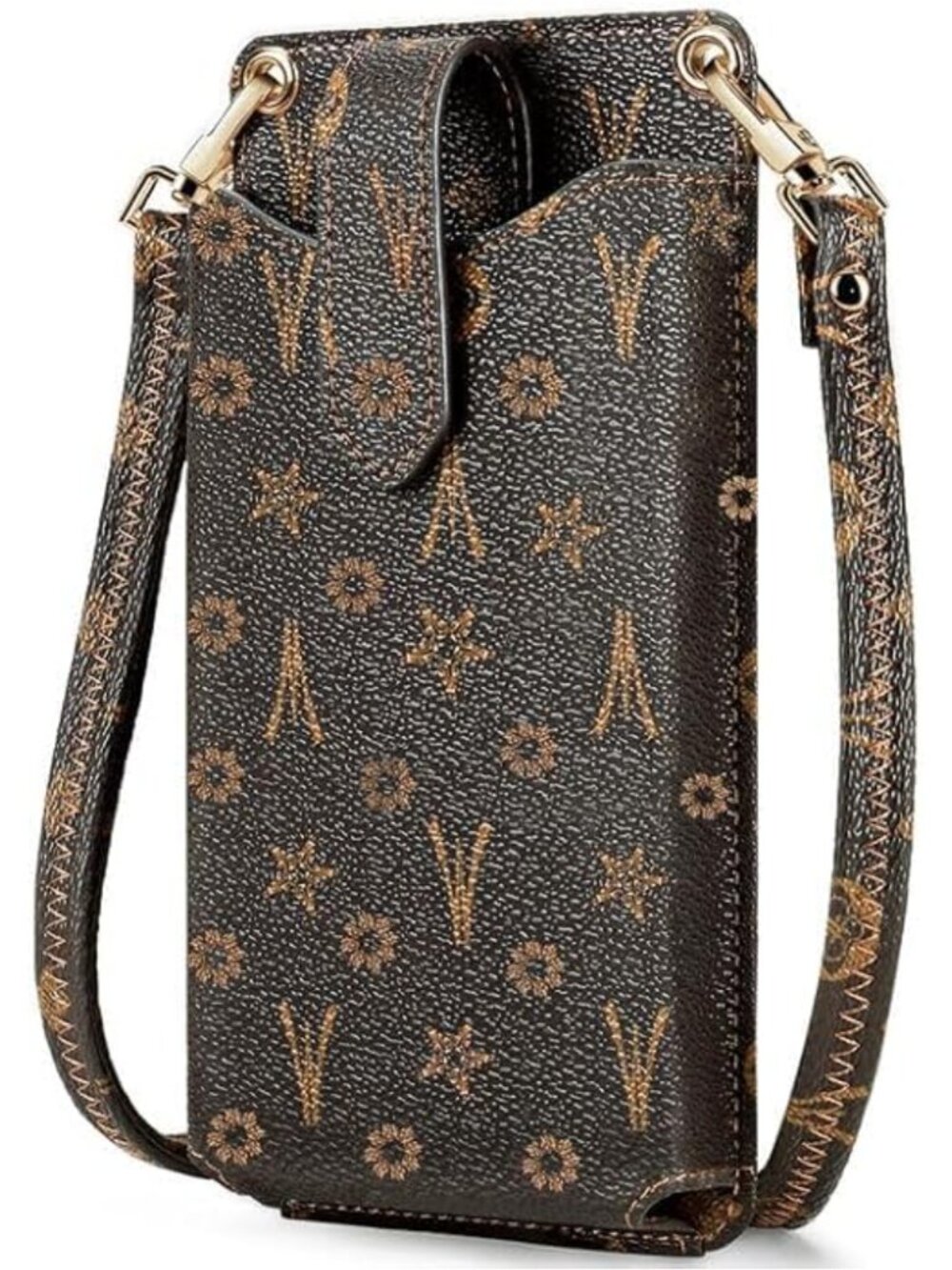 Small Crossbody Cell Phone Purse Vegan Leather RFID Card Slots Adjustable Strap